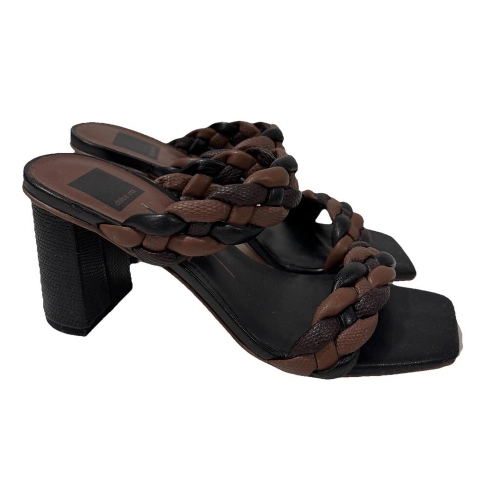 Women’s Dolce Vita | Paily Braided Heel Open Toes ‎ Black Brown Size 8.5